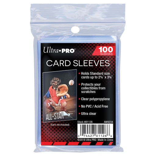 [FUN-UP-REG-66x91-100-TRA] Fundas Standard Regular Cards (100 fundas) Ultra Pro. Penny Sleeves